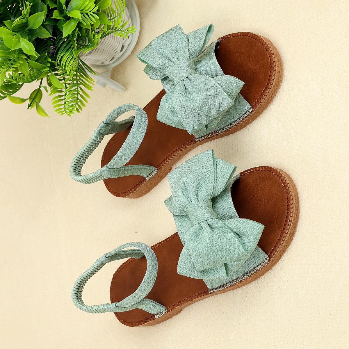 

Женские стильные розовые сандалии на плоской подошве с бантом — легкая повседневная летняя обувь с эластичной резинкой, без застежек и удобной резиновой подошвой 39 светло-зеленый