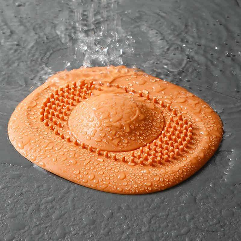 2Pcs Bathroom Hair Catcher Stopper Shower Floor Drain Cover Filter Deodorant Anti-clogging Kitchen Sink Plug Drain Strainer