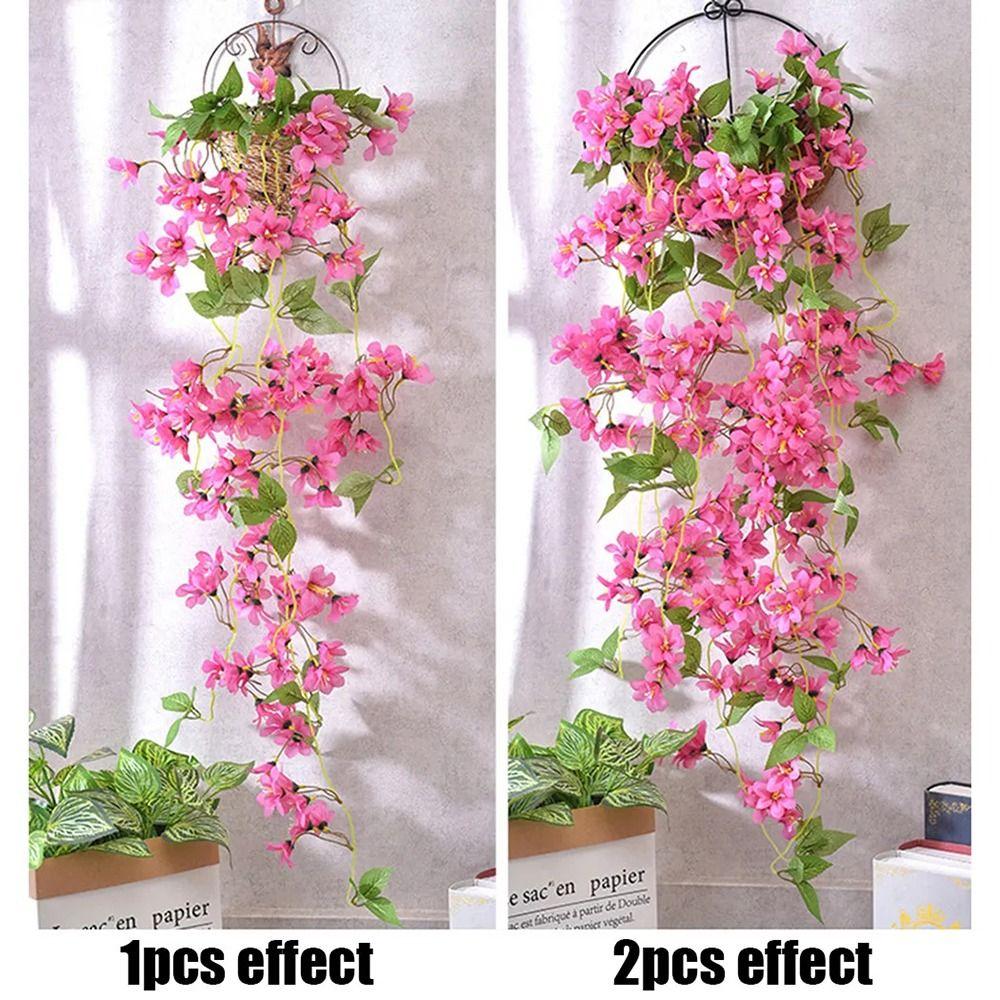 1Pcs Pink Blue White Purple Artificial Vines Plants 100cm Fake Vine Rattans  Outdoor Wedding Party