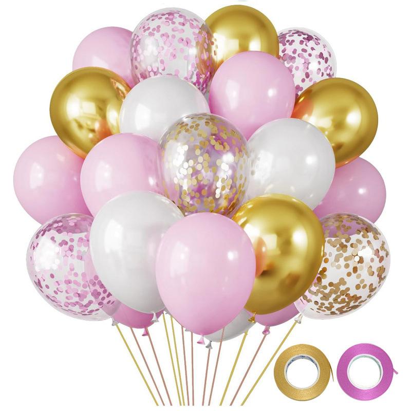 30 Stück Pailletten-Metall-Latex-Ballon-Set Dekoration Anordnung für Geburtstagsfeier