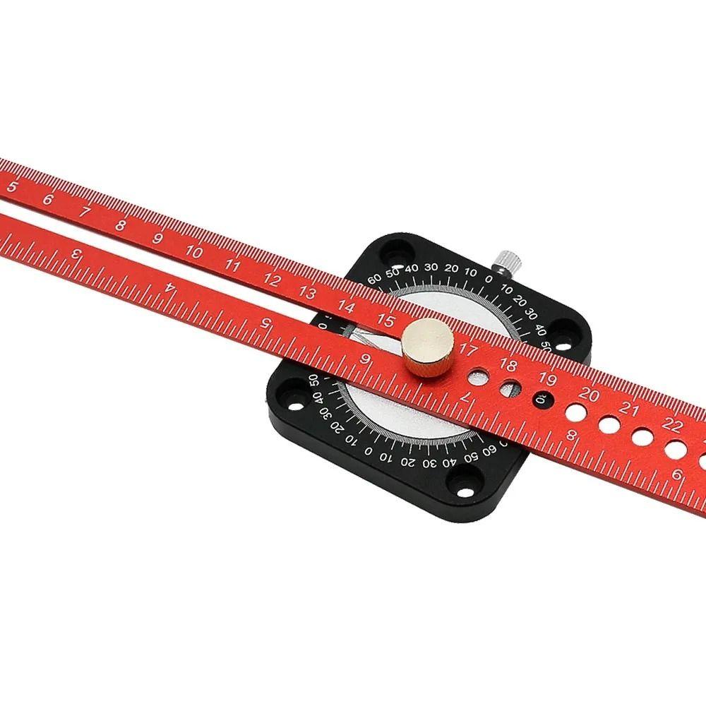 Aluminum Compass Angle Scoring Ruler Adjustable 360° Angle Marking Gauge  Line Drawing