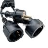 2m EU Plug Power Extension Cable Splitter: 1-to-2 Male-to-Female, 3x1.0 sq mm, 0.16m