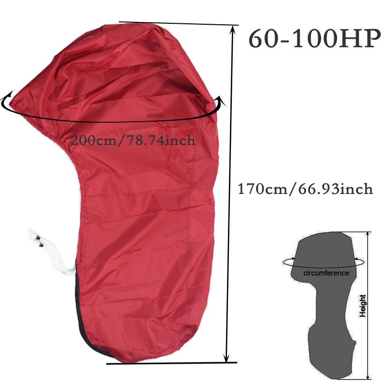 420D Full Outboard Motor Cover Upgraded Waterproof UV Resistant Outboard Engines Heavy Duty Motor Hood Cover Fits Motor Red
