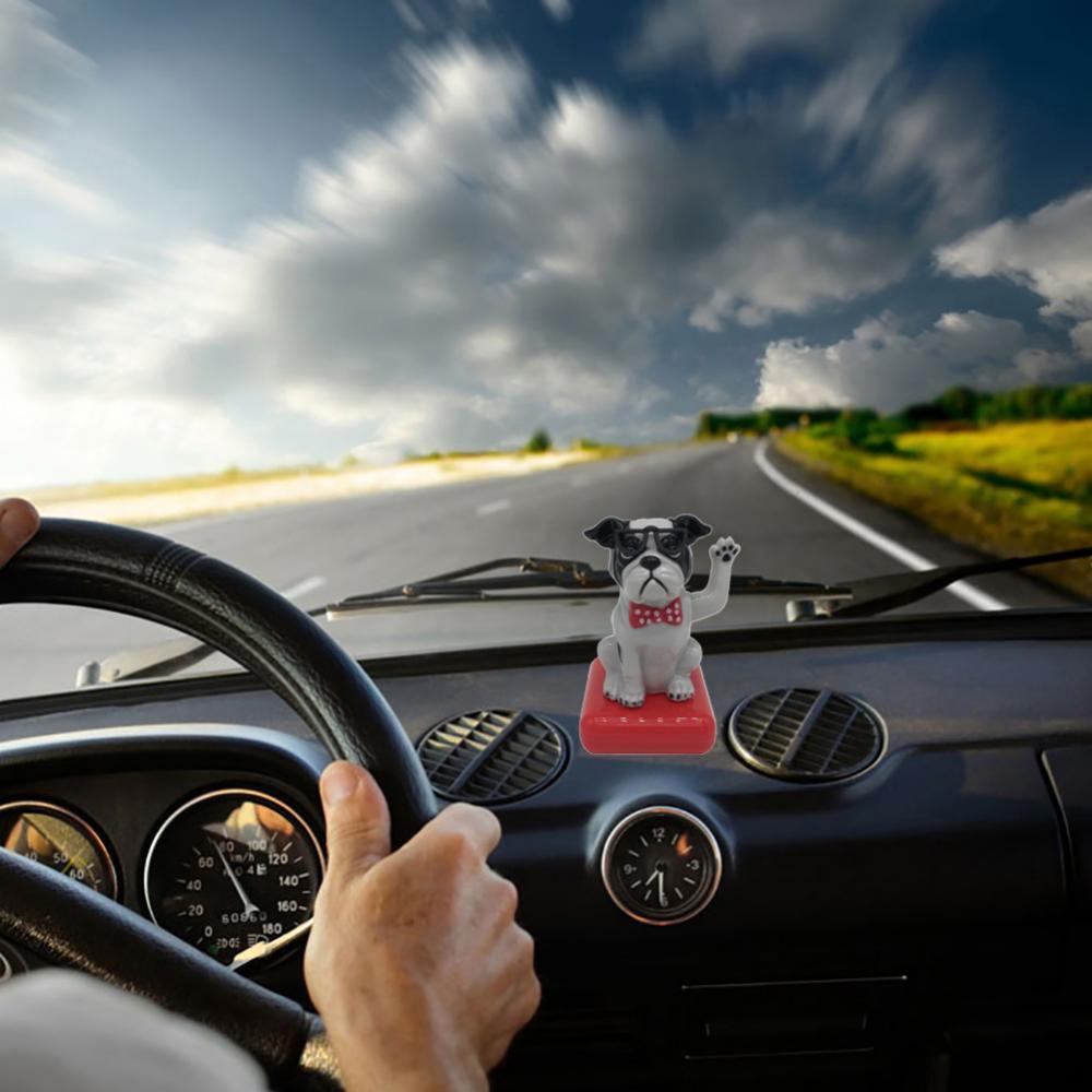 Dashboard Ornament Shaking Head Dolls Solar Powered Dancing Dog Bobbling Head Toys Solar Swing Dog