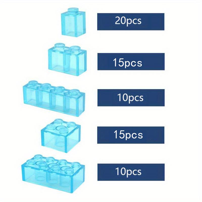 70pcs DO-IT-YOURSELF Building Blocks Parts Transparent Blue Clear Compact Particle Blocks Learning Playthings Ideal for Children 1x1 1x2 2x2 2x4