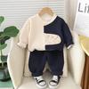 Jungen Set Herbst Baby Kinderkleidung Koreanischer Rundhals Lässiger Stil Niedlich Jungen und Mädchen Frühling und Herbst Zweiteiliges Set