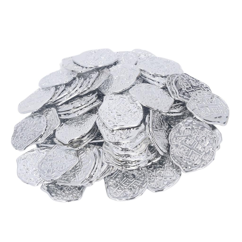 100pcs Pirate Coins Decor High Simulation Special Patterns Festival Decorative Coins for Halloween