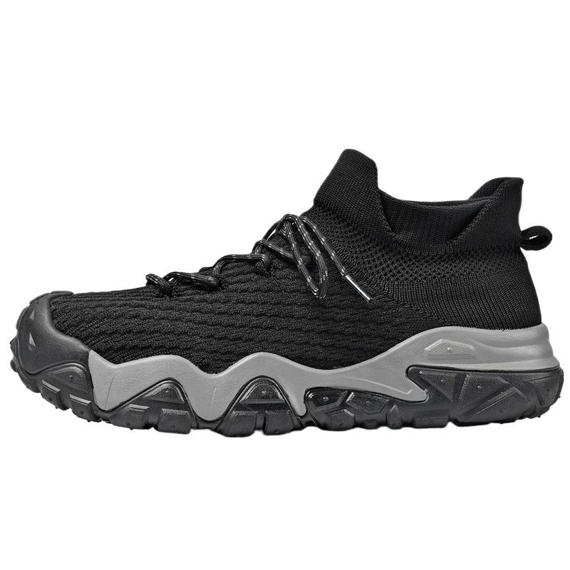 2025 fashion men's casual shoes flying woven shoes outdoor romantic line men's shoes breathable socks mouth hiking shoes