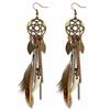 Bohemian Style Tassel Earrings Handmade Dream Catcher Earrings Dangling Drop Earrings  For Women
