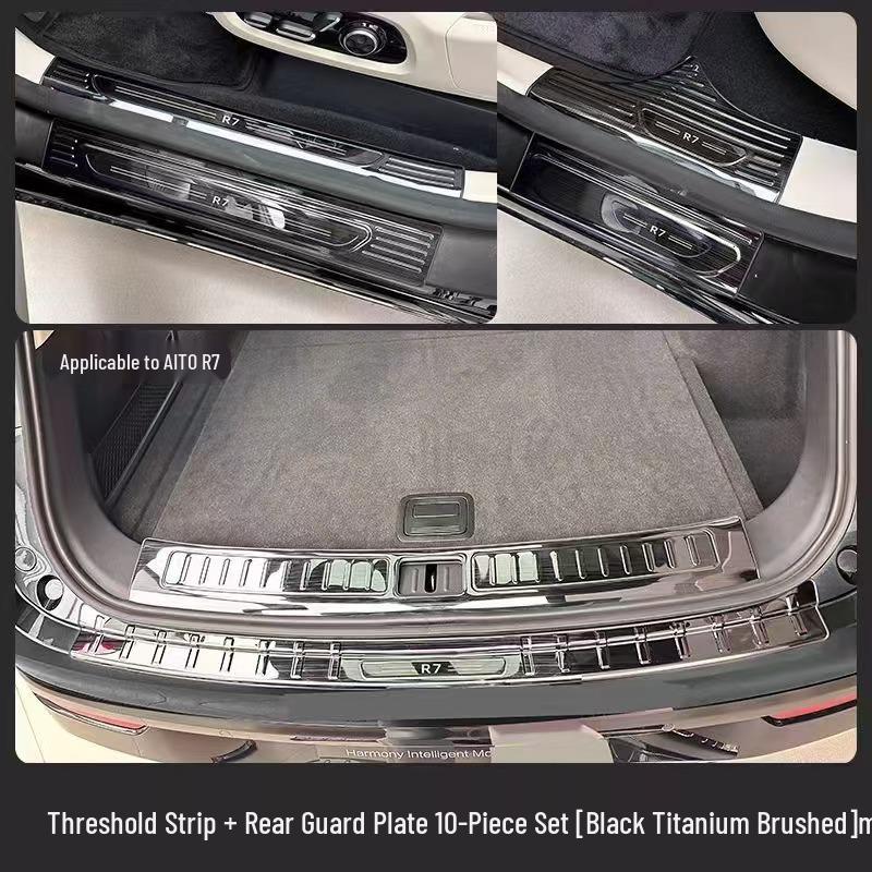 Luxeed R7 Stainless Steel Car Door Sill and Rear Guard Trim for 26 Models External Door Sills x4