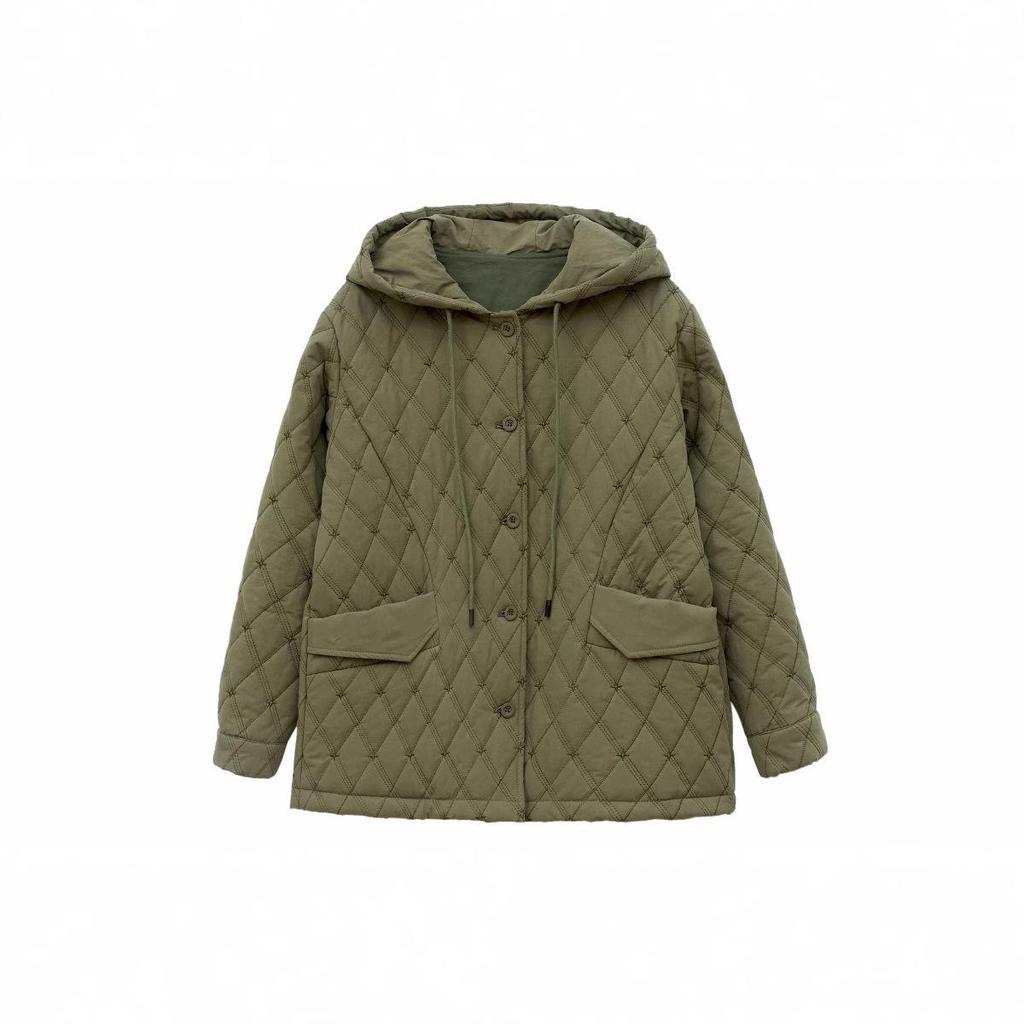 Damen Baumwollmantel mit Kapuze in Übergröße - Winter 2024 Kurzstil für Mittelalte & Ältere