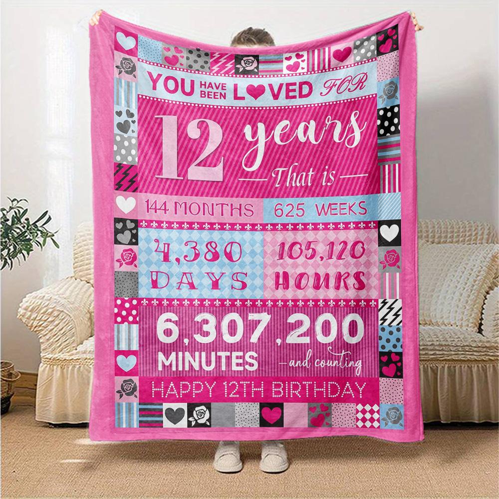 12Th Birthday Celebration Gift Blanket Warmthful Decor Throw Sofa Couch Office Occasions Versatile Accessory Birthday Christmas Gift Blanket Y6