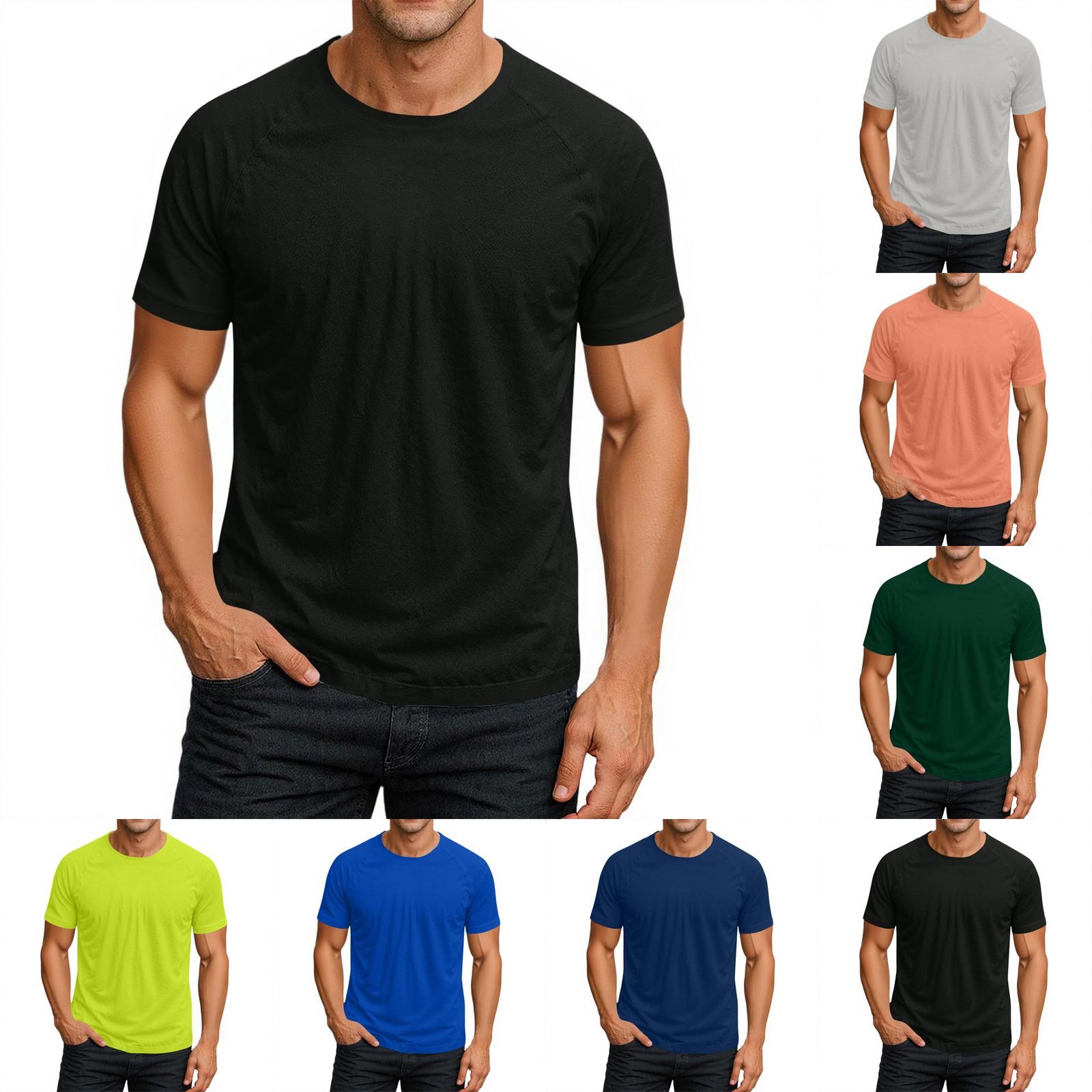 Мужская футболка с круглым вырезом рукавами реглан и короткими рукавами L чёрный 1498₽