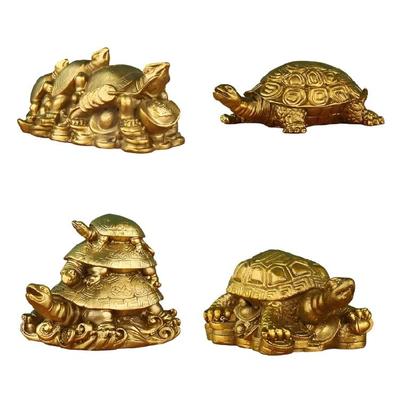Metal Turtles Statue Figurines Wealth Prosperity Sculpture Fengshui Ornament Housewarmings Congratulatory Gift Home Decors