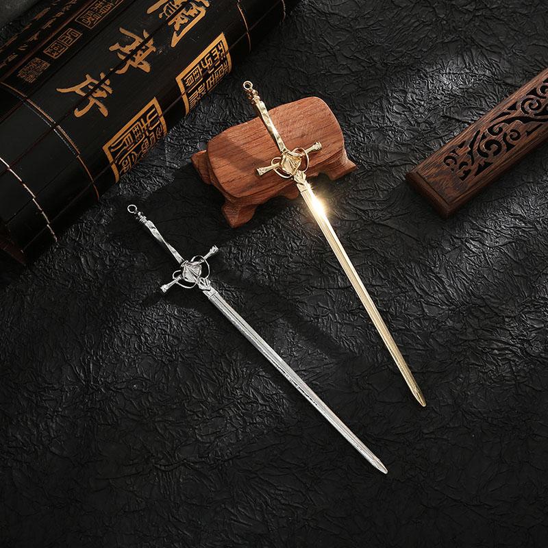 New Ancient Sword Hairpin Chinese Style Net Red Temperament Hanfu Plate Hairpin Hairpin Simple Modern Hair Hairpin Headdress