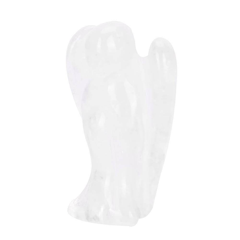 Beautiful Natural Clear Quartz Crystal Healing Power Carved Angel Figurine