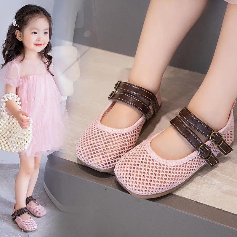 Children's Shoes Korean Girl Princess Shoes Breathable Hollow Net Sandals Children 1-2 Years Old Soft Sole Toddler Shoes
