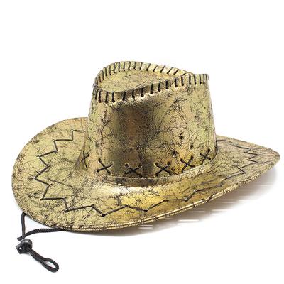 Crack Western Cowboy Hat Outdoor Travel Beach Visor Knight Hat Stage Shooting Prop Sun Hat
