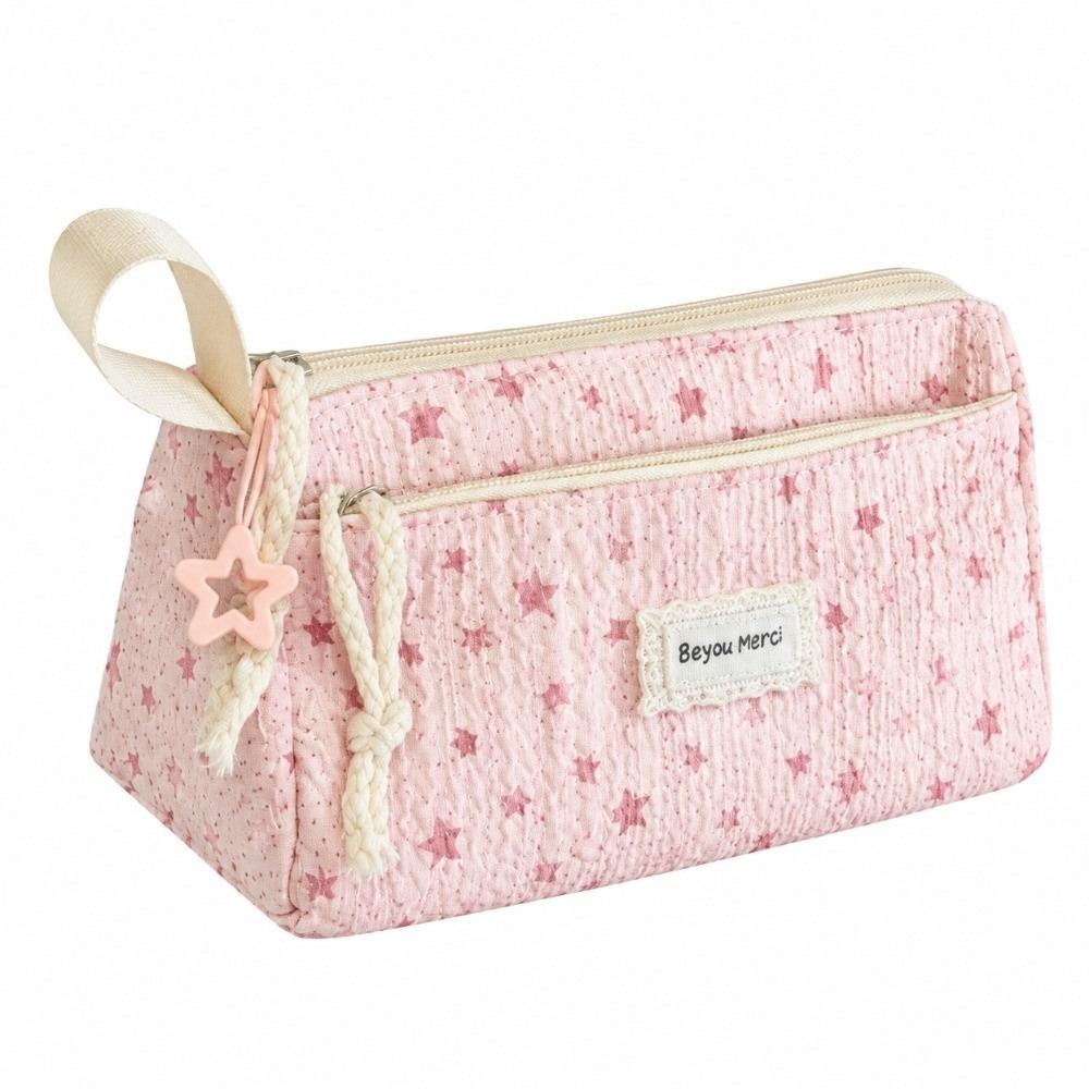 Handheld Pencil Pouch Star Print Pen Bag Portable Stationery Pouch  Students