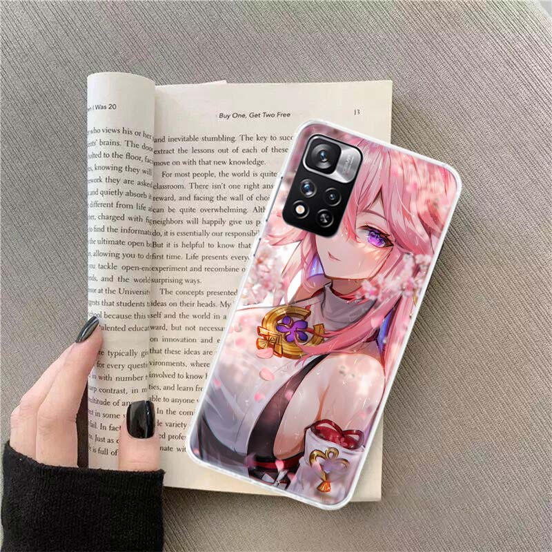 

Yae Miko Genshin Impact Phone Case For Xiaomi Poco X4 F4 GT X3 NFC X5 X6 X7 Pro 5G M5 M5S M3 F5 Mi F6 F3 F2 F1 Cover Coque Funda Xiaomi Poco F4 GT