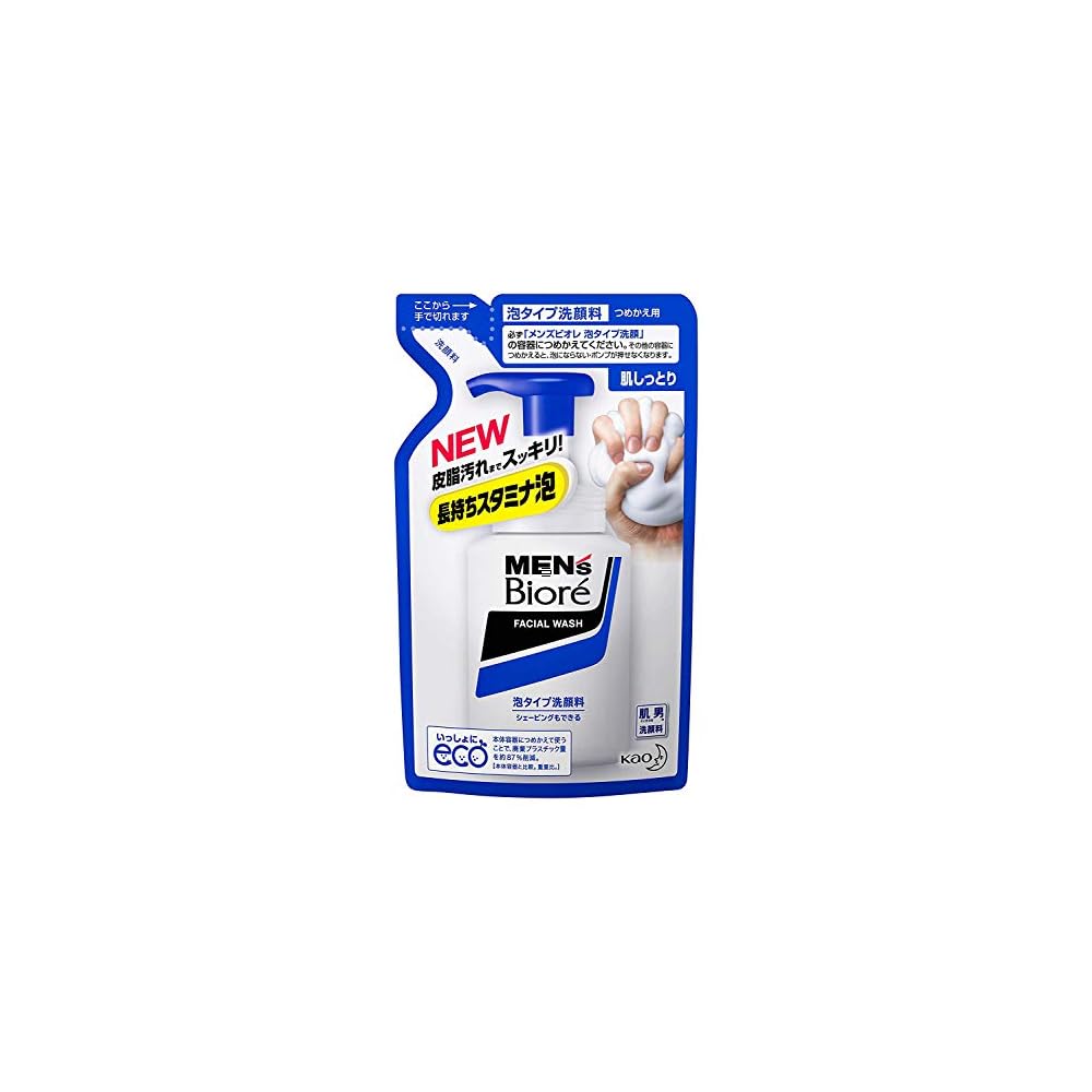 Kao Men's Biore Foaming Face Wash Refill 130g x 5-Pack