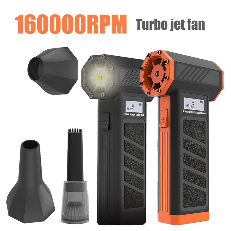 160000 U/min Mehrzweck-Jet-Lüfter mit Taschenlampe Jet-Trockenbläser 3 Geschwindigkeiten Laubbläser Kabellos für Autos Computertastaturen und Außenbereiche