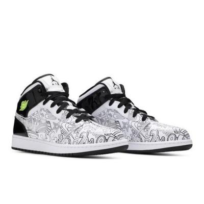 Air 1 Mid SE GS DIY Black White Retro Sneakers DC4099-100
