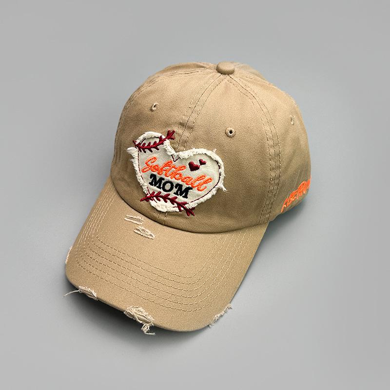 Cave Wind Love Embroidery Baseball Cap Men'S And Women'S Sunshade Edging Casual Cap