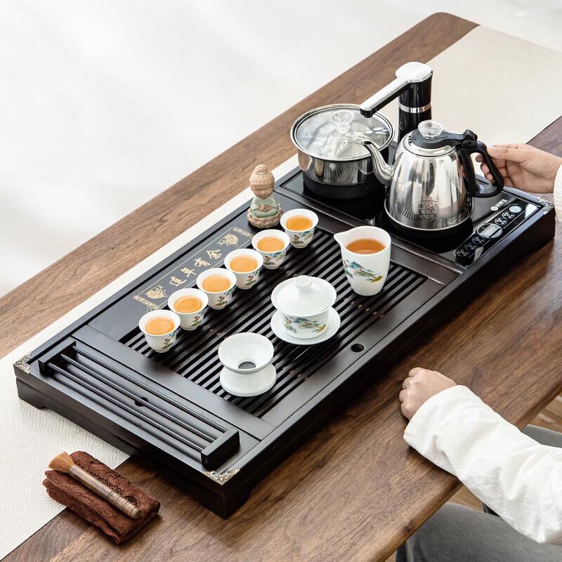Traditional Chinese Solid Wood Tea Ceremony Set