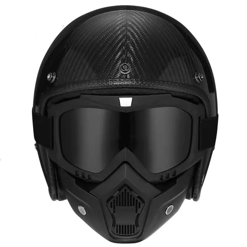 Retro 3/4 Open Face Motorcycle Helmet DOT Approved Cafe Racer Chopper Casco Retro Style CE Certified