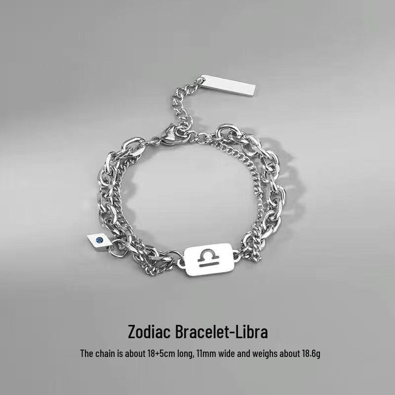 Twelve Constellations Titanium Steel Bracelet: Men's Luxury Jewelry