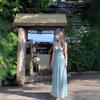 French seaside vacation style temperament waist long dress mesh design sense thin gentle square neck mint dress