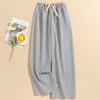 Women's Striped Pajama Pants - Summer Bubble Stripe, Slim, High Waist, Plus Size, Loose, Long Pants for Indoor/Outdoor Wear.