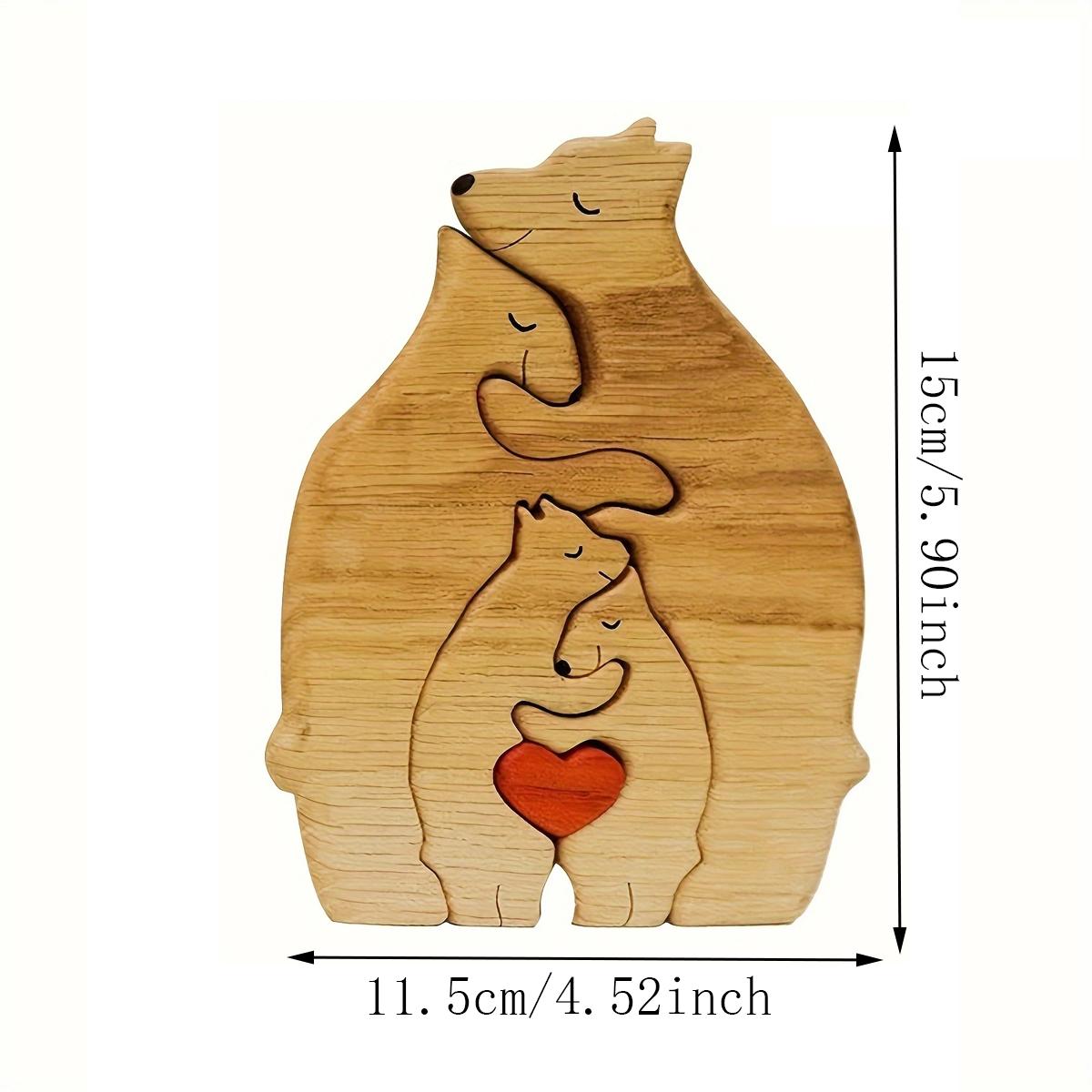 Hugging Bear Family Wooden Puzzle Christmas Birthday Gift Cute Bear Family Theme Art Home Desktop Decoration Family Gift