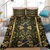 Luxus Schwarz Gold Lila Bettbezug Set Heimstil Bettwäsche Weiche Waschbaumwolle Bett Studentenwohnheim Geschenk Heimtextilienextile963