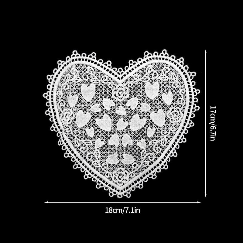 Round Lace Coaster Handmade Hearted Shaped Lace Coasters INS Woven Embroidery Floral Cup Pads Desktop Decorative Placemat