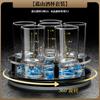 Elegant Crystal Whiskey Tasting Glasses Set With Measuring Markings Rotating Stand 6 Or 10 Pieces Chinese Style Barware