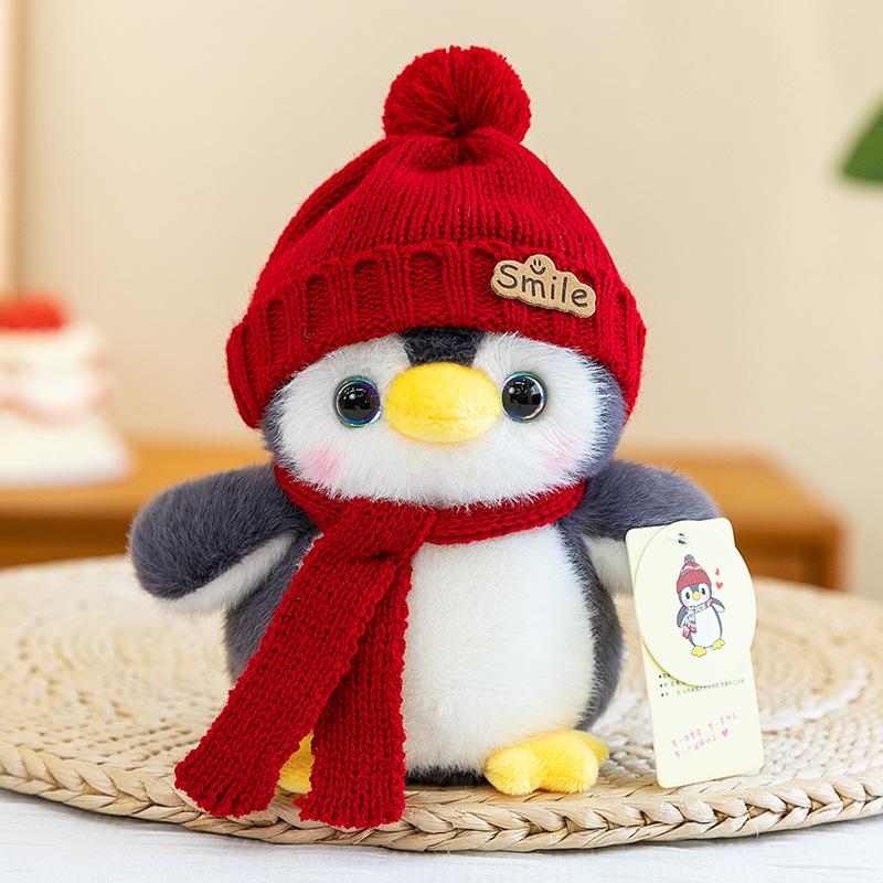 Spring Penguin Plush Toy: Soothing Doll Pillow, Keychain Pendant & Cloth Doll Figure for Girls