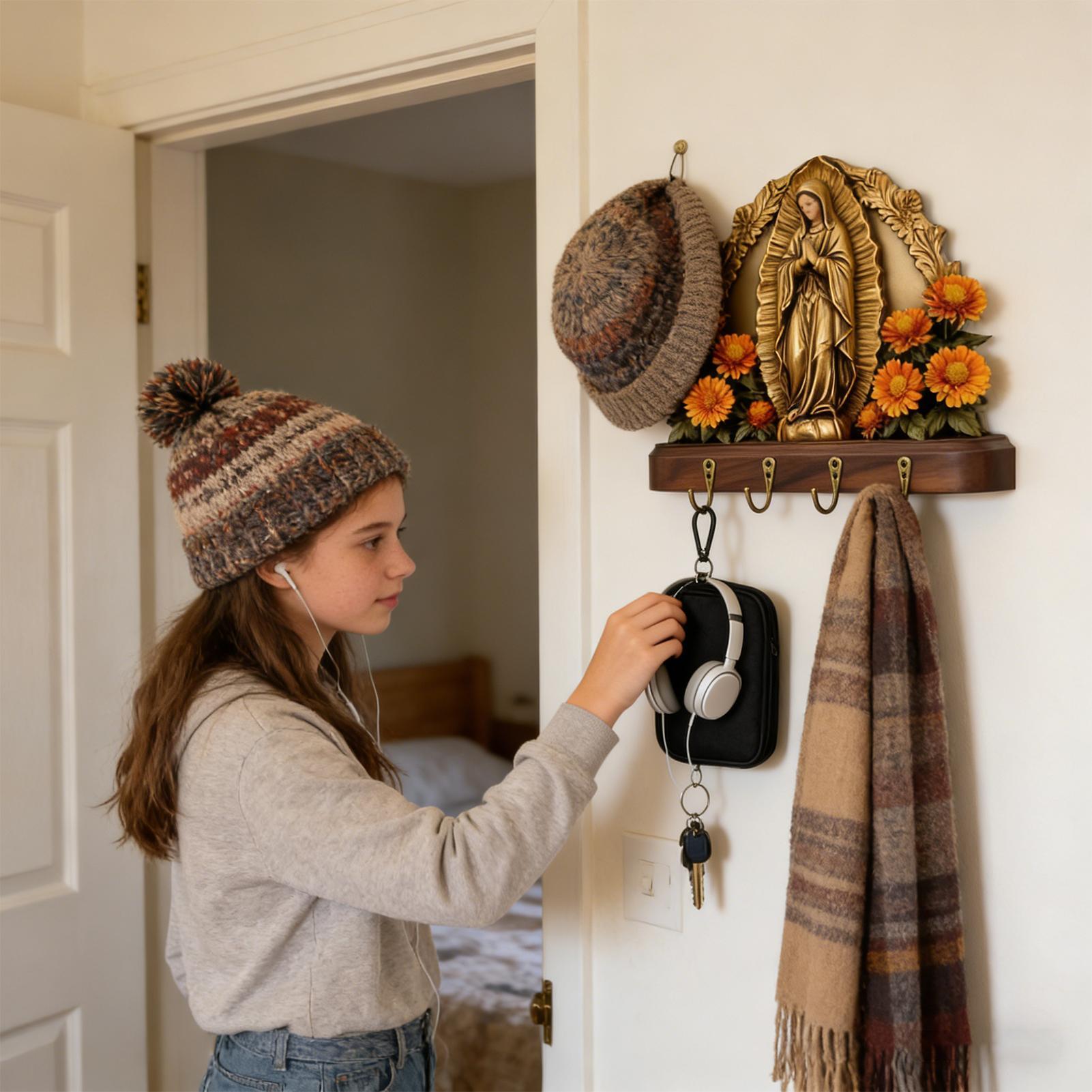 Key Holder Wall Mount Religious Aesthetic Hanger Home Decor Wall Key Holder Storage Organizer For Towel Bag Hat Entryway Living China Mainland