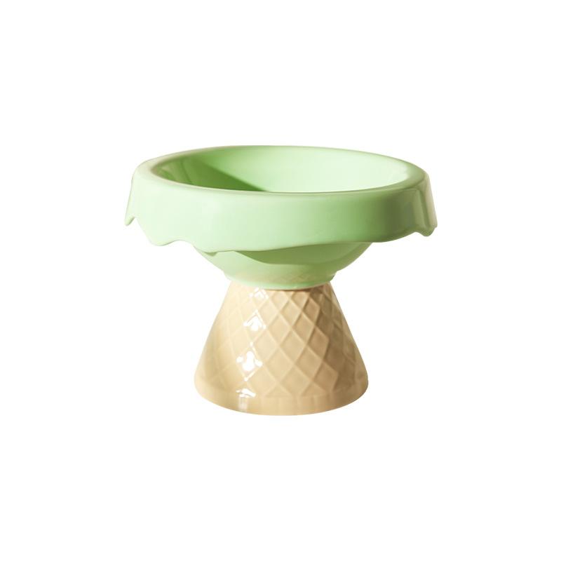 Ceramic Cat Bowl Pet Bowl Ice Cream Bowl Tall Foot Slant Mouth Neck Protector To Prevent Overturning Cat Food Bowl Drinking Bowl Dog Bowl