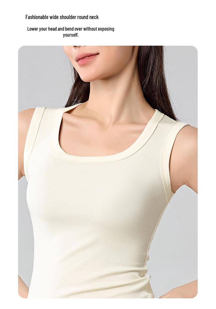Tencel Lyocell Wide Shoulder Tank Top - Sleeveless, Cool, Skin-friendly, Versatile Base Layer (No Bra Pads).