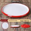 ZHEBU Nordic Melamine Dual-Color Flat Round Plate