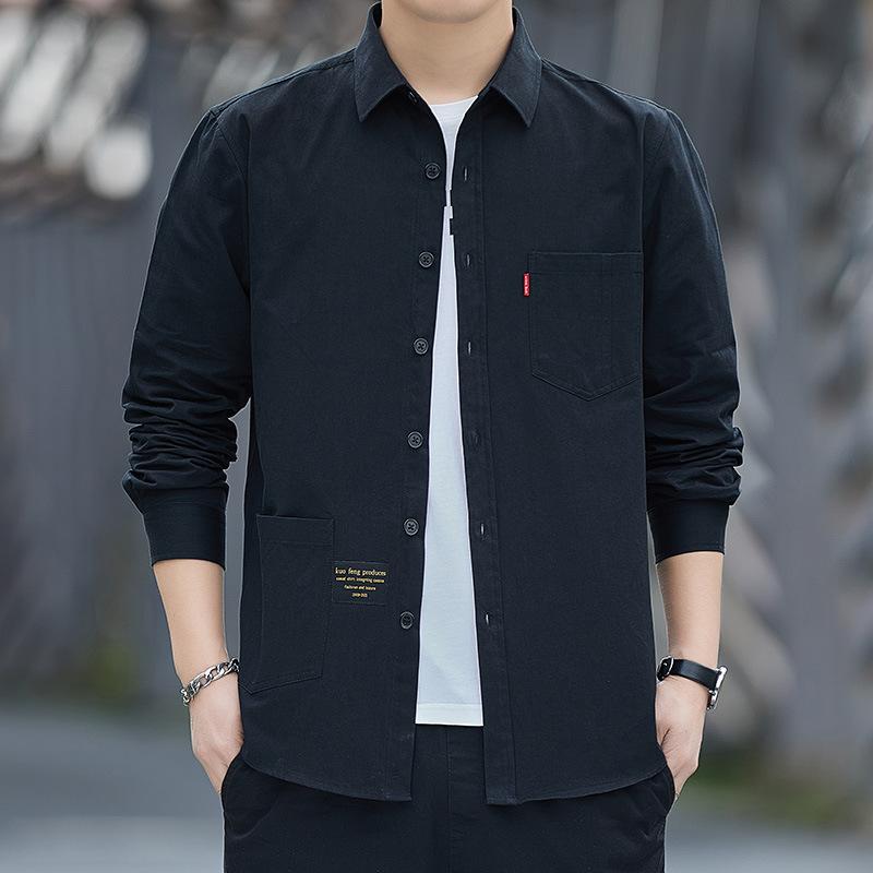 

Мужская рубашка, Свободная рубашка с длинным рукавом и лацканами, Рубашка из чистого хлопка, Мужская куртка высокого класса, Мужская универсальная весенняя красивая 3XL