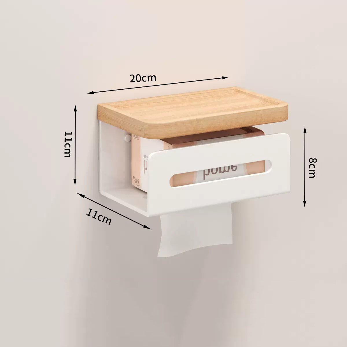 

Walnut White/Black Bathroom Paper Towel Holder Aluminum Wall-mounted Toilet Paper Holder Toilet Paper Box Tissue Bathroom Shelf
