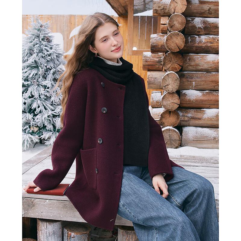 Betu Women's Retro Wool Blend Mid-length Overcoat