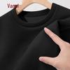 VANCL Men's Winter Fleece-Lined Waffle Knit Crew Neck Long Sleeve T-Shirt