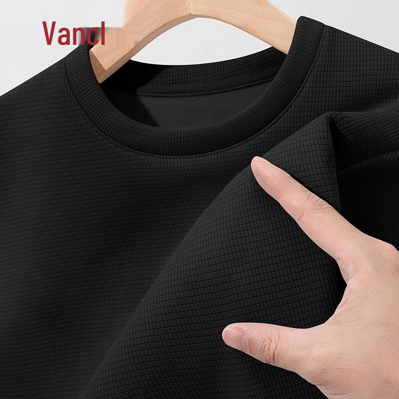 VANCL Men s Winter Fleece-Lined Waffle Knit Crew Neck Long Sleeve T-Shirt L