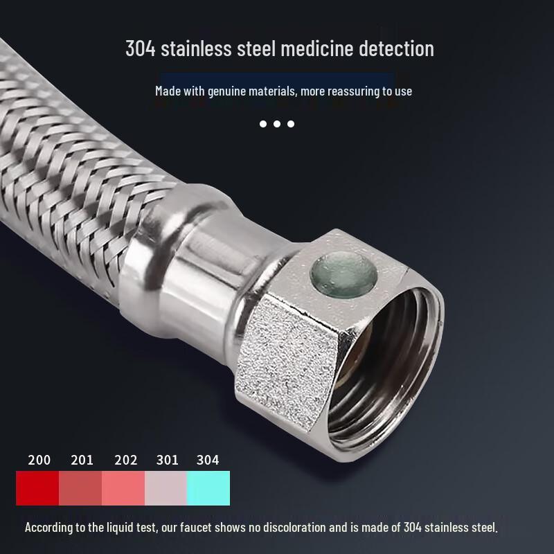 IPWEN 304 Stainless Steel Braided Faucet Supply Hose, Hot & Cold Water, 1.5m
