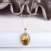 Hot Sale Virgin Mary and Child Theme Zirconia Charm Pendant Necklace Classic Man Woman Religious Jewelry Holiday Gift Accessory