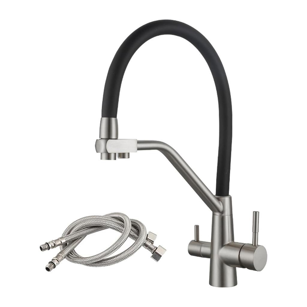Purification Kitchen Faucet 3-ways Mixer Tap Basin Indoor Outdoor 2 Outlets